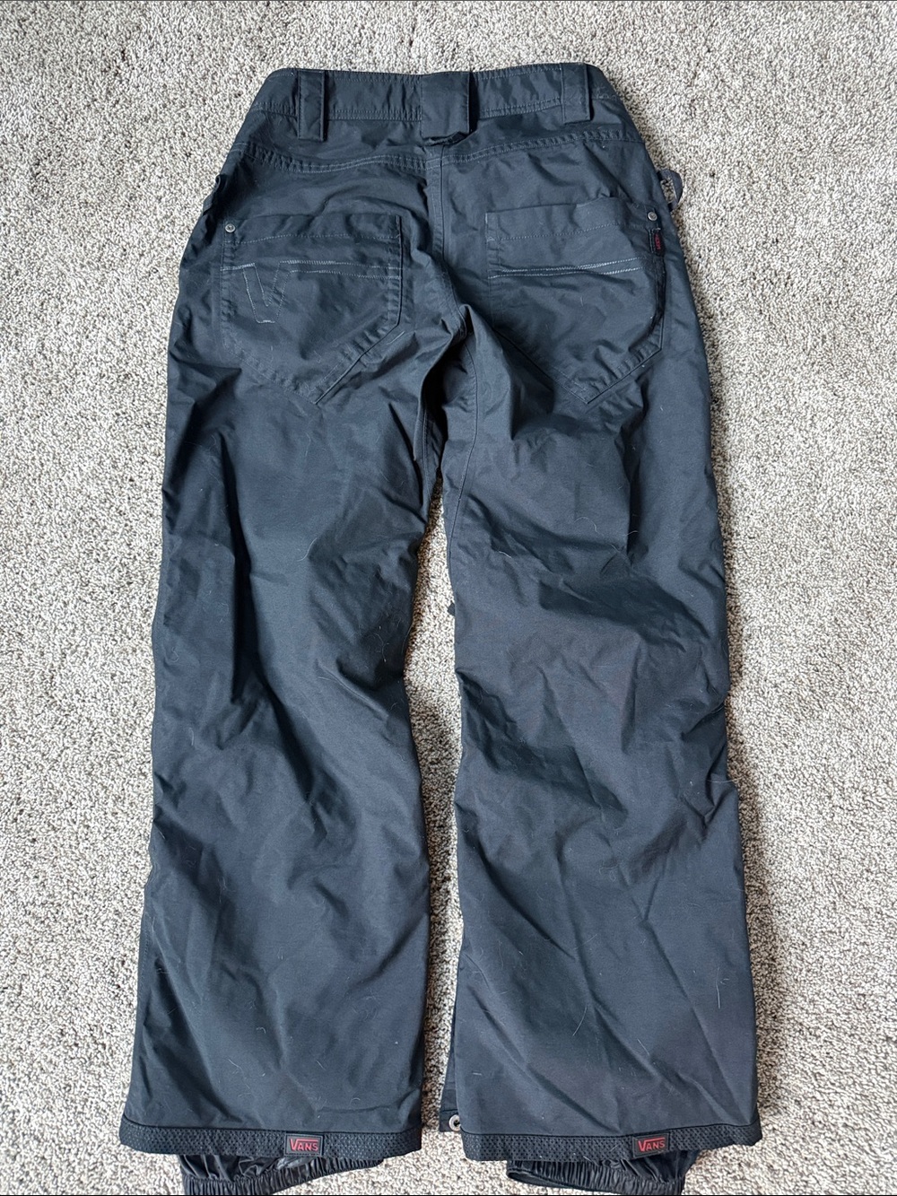 Vans Men's Black Snow Pants with Zippered Front Pockets - Picture 2 of 3